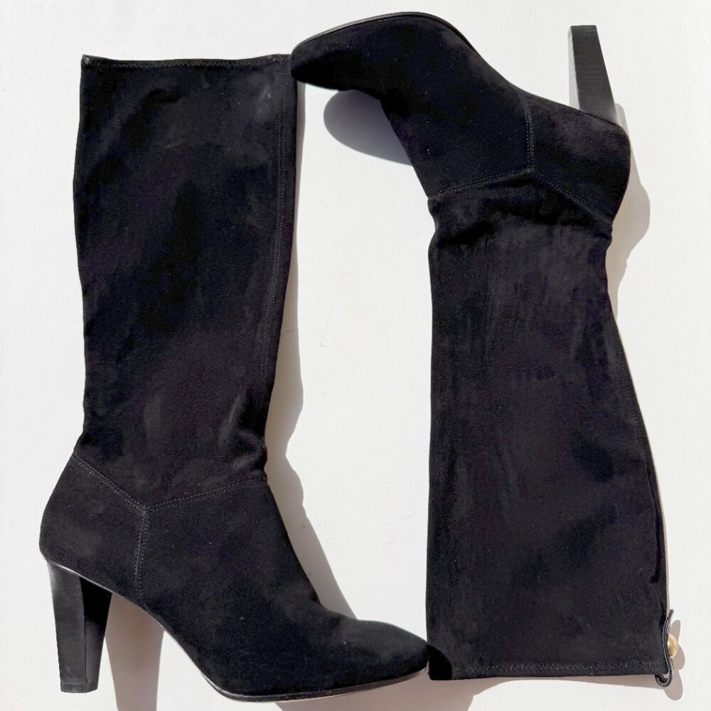 Coach Mina Black Knee High Heel Boots